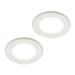 Prios LED-indbygningslampe Cadance, hvid, 12 cm, sæt med 2, CCT
