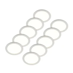 Prios LED-indbygningslampe Cadance, hvid, 24 cm, sæt med 10, CCT