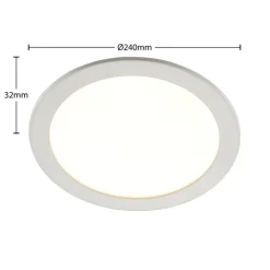 Prios LED-indbygningslampe Cadance, hvid, 24 cm, sæt med 10, CCT