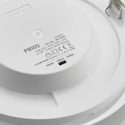 Prios LED-indbygningslampe Cadance, hvid, 24 cm, sæt med 10, CCT