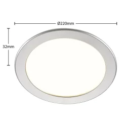 Prios LED-indbygningslampe Cadance, sølv, 22 cm, sæt med 3, CCT