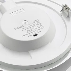 Prios LED-indbygningslampe Cadance, sølv, 22 cm, sæt med 10, CCT