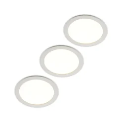 Prios LED-indbygningslampe Cadance, hvid, 24 cm, sæt med 3, CCT