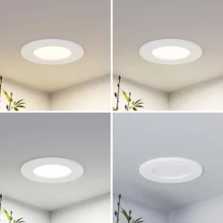 Prios LED-indbygningslampe Cadance, hvid, 12 cm, CCT, IP44