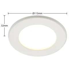 Prios LED-indbygningslampe Cadance, hvid, 12 cm, CCT, IP44