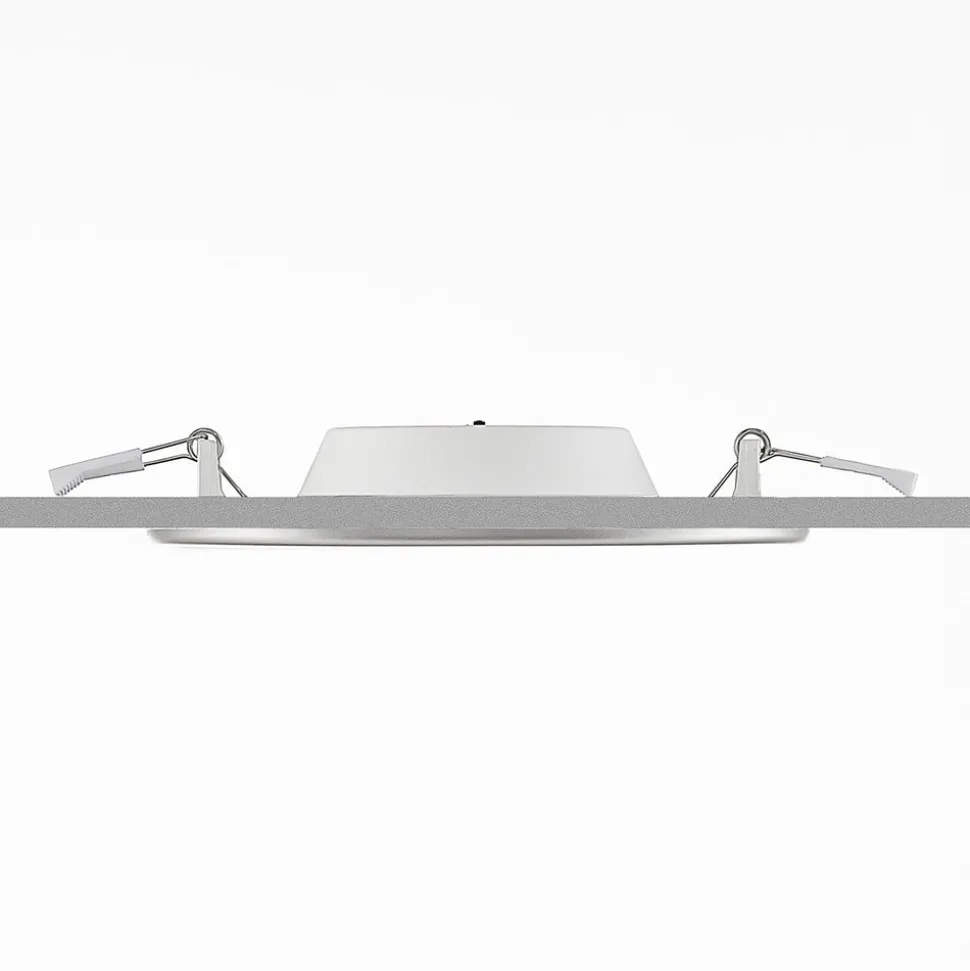 Prios LED-indbygningslampe Cadance, sølv, 17 cm, CCT, IP44