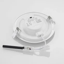 Prios LED-indbygningslampe Cadance, sølv, 17 cm, CCT, IP44