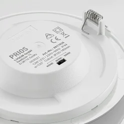 Prios LED-indbygningslampe Cadance, sølv, 17 cm, CCT, IP44