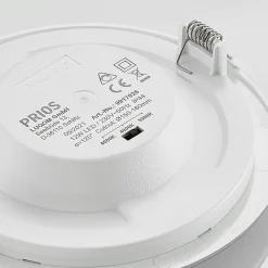 Prios LED-indbygningslampe Cadance, sølv, 17 cm, sæt med 10, CCT