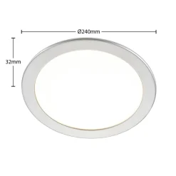 Prios LED-indbygningslampe Cadance, sølv, 24 cm, sæt med 3, CCT