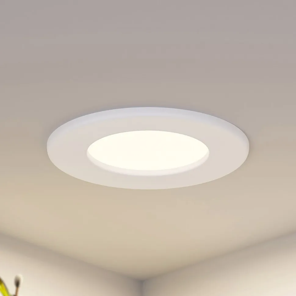 Prios LED-indbygningslampe Cadance, hvid, 12 cm, sæt med 3, CCT