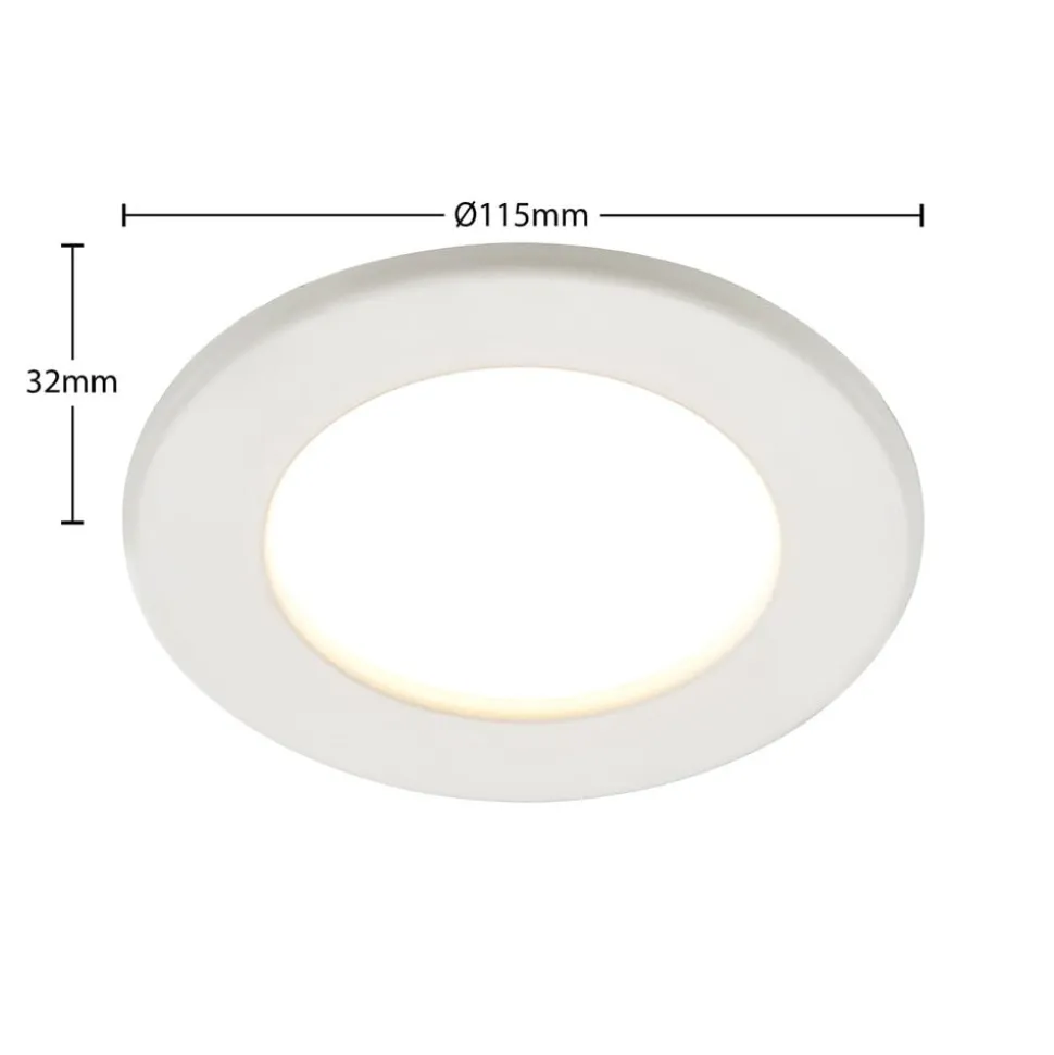 Prios LED-indbygningslampe Cadance, hvid, 12 cm, sæt med 3, CCT