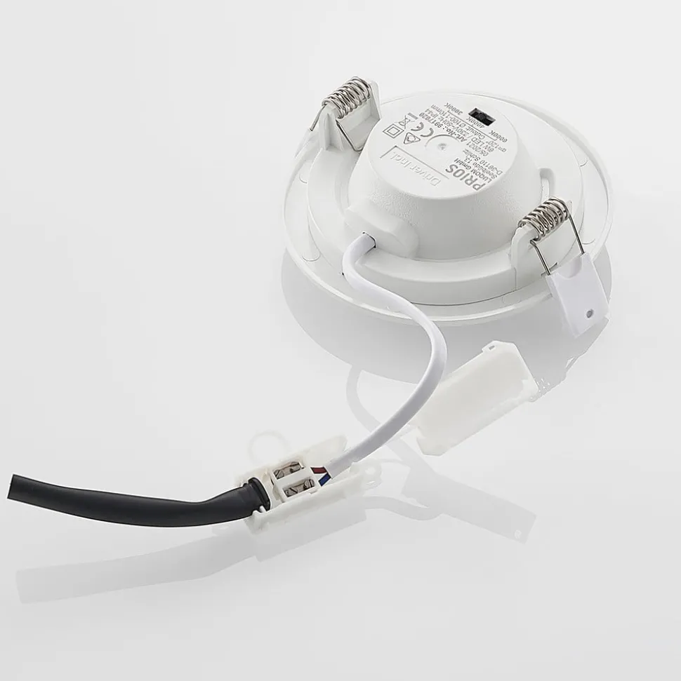 Prios LED-indbygningslampe Cadance, hvid, 12 cm, sæt med 3, CCT