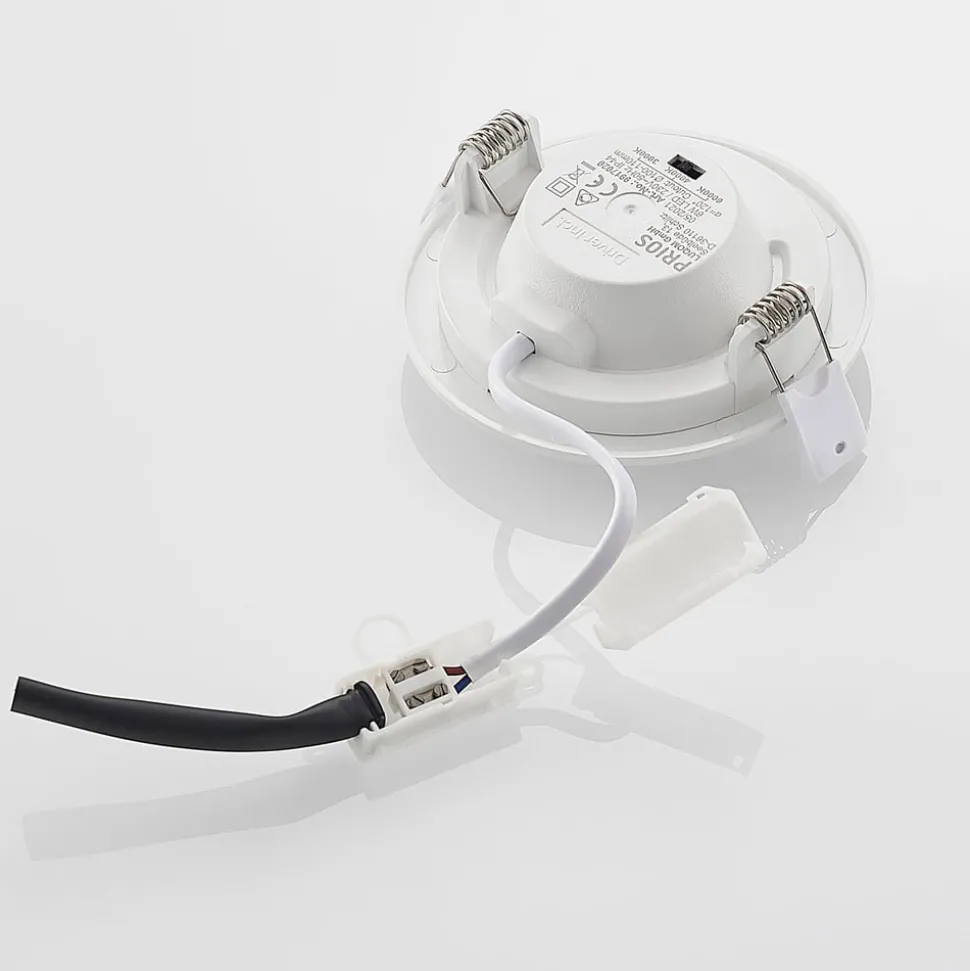 Prios LED-indbygningslampe Cadance, hvid, 12 cm, sæt med 3, CCT