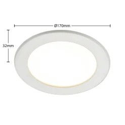 Prios LED-indbygningslampe Cadance, hvid, 17 cm, CCT, IP44