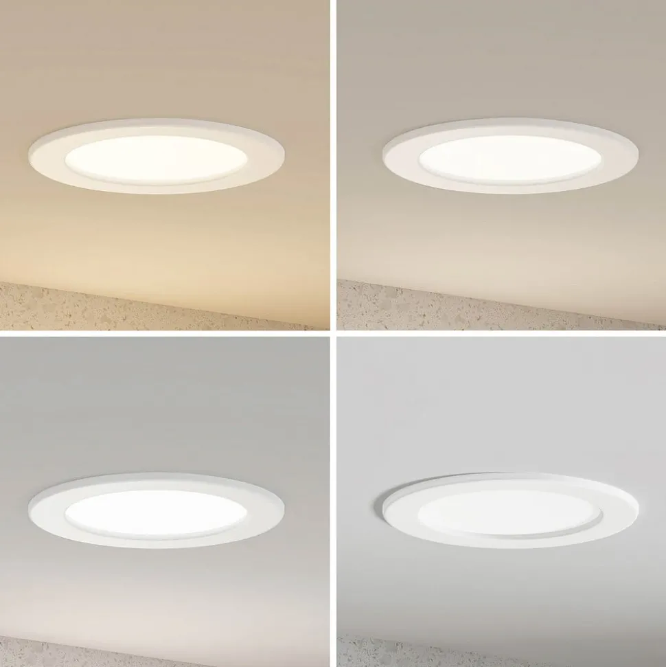 Prios LED-indbygningslampe Cadance, hvid, 17 cm, CCT, IP44