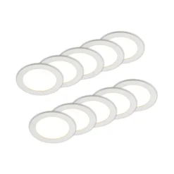 Prios LED-indbygningslampe Cadance, hvid, 17 cm, sæt med 10, CCT