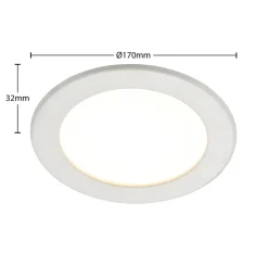 Prios LED-indbygningslampe Cadance, hvid, 17 cm, sæt med 10, CCT