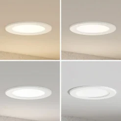 Prios LED-indbygningslampe Cadance, hvid, 17 cm, sæt med 3, CCT