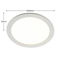 Prios LED-indbygningslampe Cadance, hvid, 24 cm, CCT, IP44
