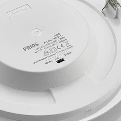 Prios LED-indbygningslampe Cadance, hvid, 24 cm, CCT, IP44