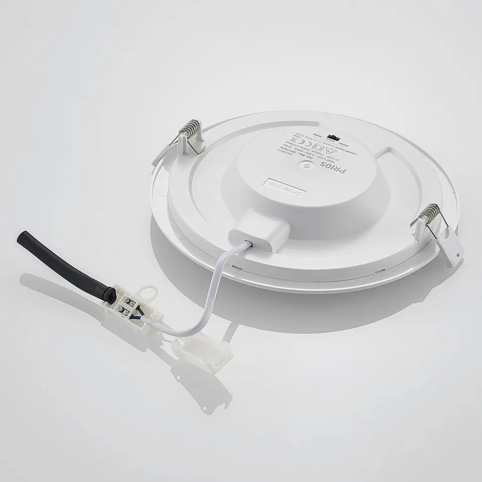 Prios LED-indbygningslampe Cadance, hvid, 22 cm, CCT, IP44