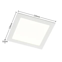Prios LED-indbygningslampe Helina, hvid, 22 cm, 24 W, dæmpbar