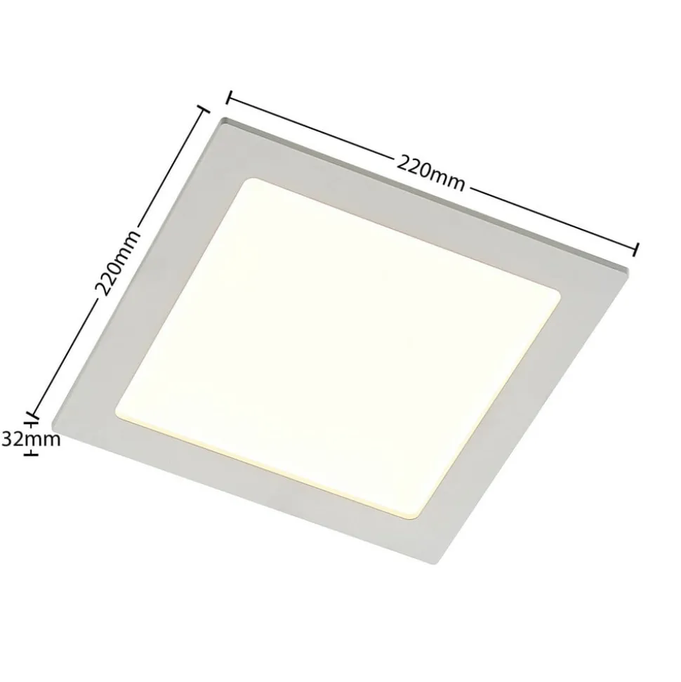 Prios LED-indbygningslampe Helina, hvid, 22 cm, 18 W, dæmpbar