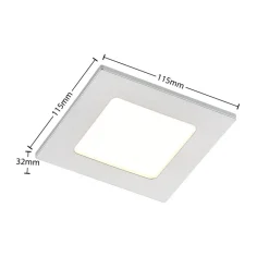 Prios LED-indbygningslampe Helina, sølv, 11,5 cm, dæmpbar