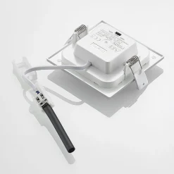 Prios LED-indbygningslampe Helina, sølv, 11,5 cm, dæmpbar
