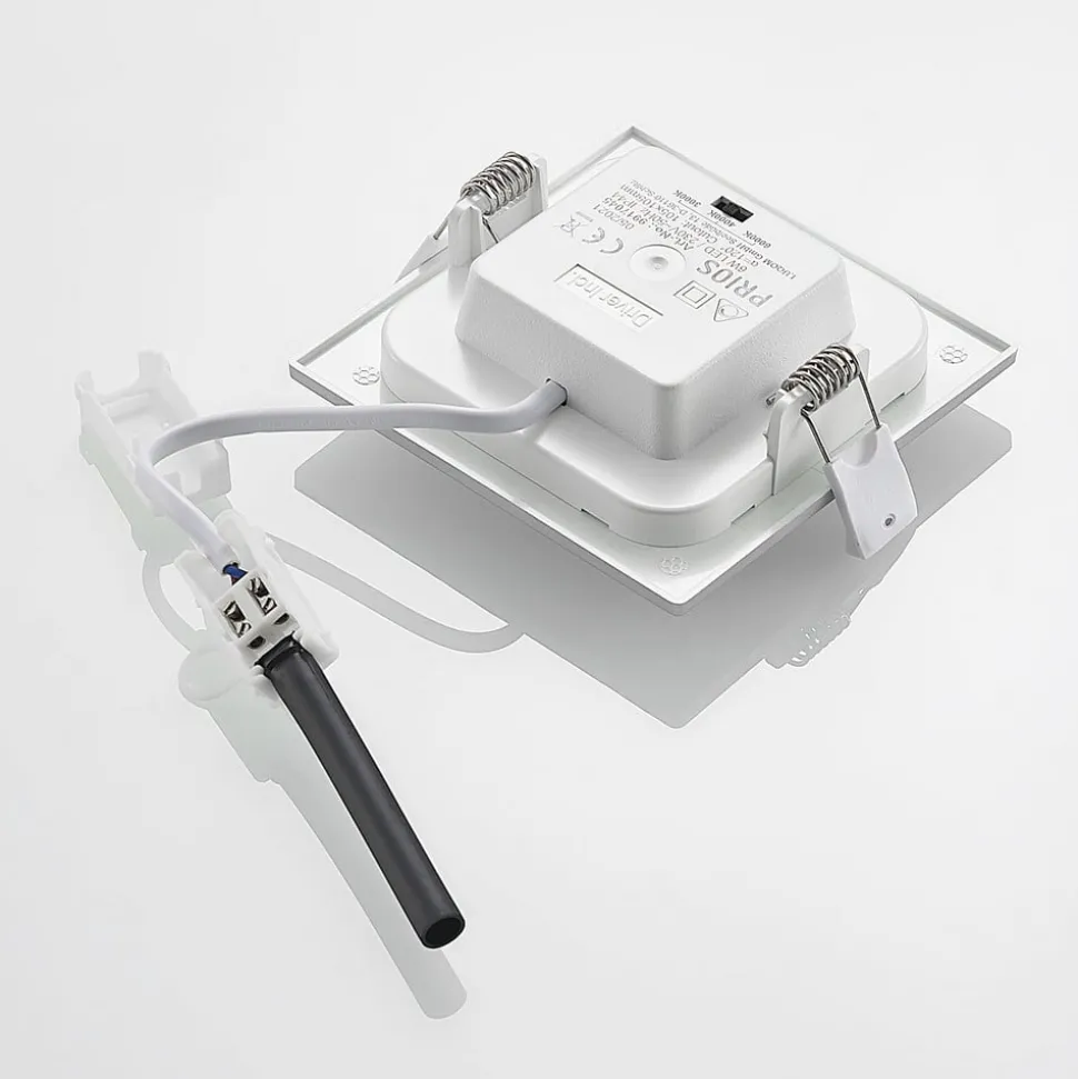 Prios LED-indbygningslampe Helina, sølv, 11,5 cm, dæmpbar