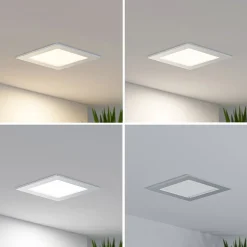 Prios LED-indbygningslampe Helina, sølv, 22 cm, 18 W, dæmpbar