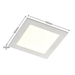 Prios LED-indbygningslampe Helina, sølv, 22 cm, 18 W, dæmpbar