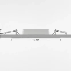 Prios LED-indbygningslampe Helina, sølv, 22 cm, 18 W, dæmpbar