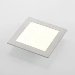 Prios LED-indbygningslampe Helina, sølv, 22 cm, 18 W, dæmpbar