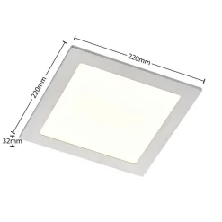 Prios LED-indbygningslampe Helina, sølv, 22 cm, 24 W, dæmpbar