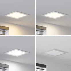 Prios LED-indbygningslampe Helina, sølv, 22 cm, 24 W, dæmpbar