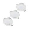 Prios LED-indbygningslampe Rida, sæt med 3, hvid, 10 cm, CCT, IP44