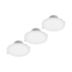 Prios LED-indbygningslampe Rida, 3 enheder, hvid, 23 cm, 25W, CCT, IP44