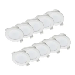 Prios LED-indbygningslampe Rida, 10stk, hvid, 23cm, 30W, CCT, IP44