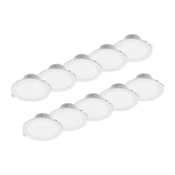 Prios LED-indbygningslampe Rida, 10stk, hvid, 23cm, 25W, CCT, IP44