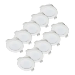 Prios LED-indbygningslampe Rida, sæt med 10, hvid, 15 cm, CCT, IP44