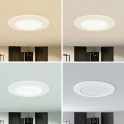 Prios LED-indbygningslampe Rida, sæt med 3, hvid, 12 cm, CCT, IP44
