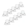 Prios LED indbygningslampe Shima, hvid, 7W, 3000K, 10stk, dæmpbar