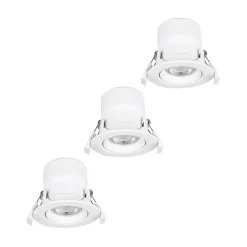 Prios LED indbygningslampe Shima, hvid, 7W, 3000K, 3 enheder, dæmpbar
