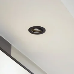 Prios LED indbygningslampe Shima, sort, 9 W, 3000K, dæmpbar