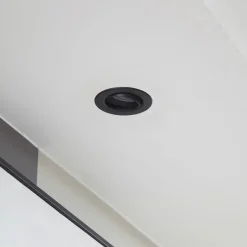 Prios LED indbygningslampe Shima, sort, 9 W, 3000K, dæmpbar