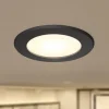 Prios LED-indbygningsspot Rida, sort, Ø 10 cm, CCT, IP44