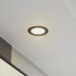 Prios LED-indbygningsspot Rida, sort, Ø 10 cm, CCT, IP44