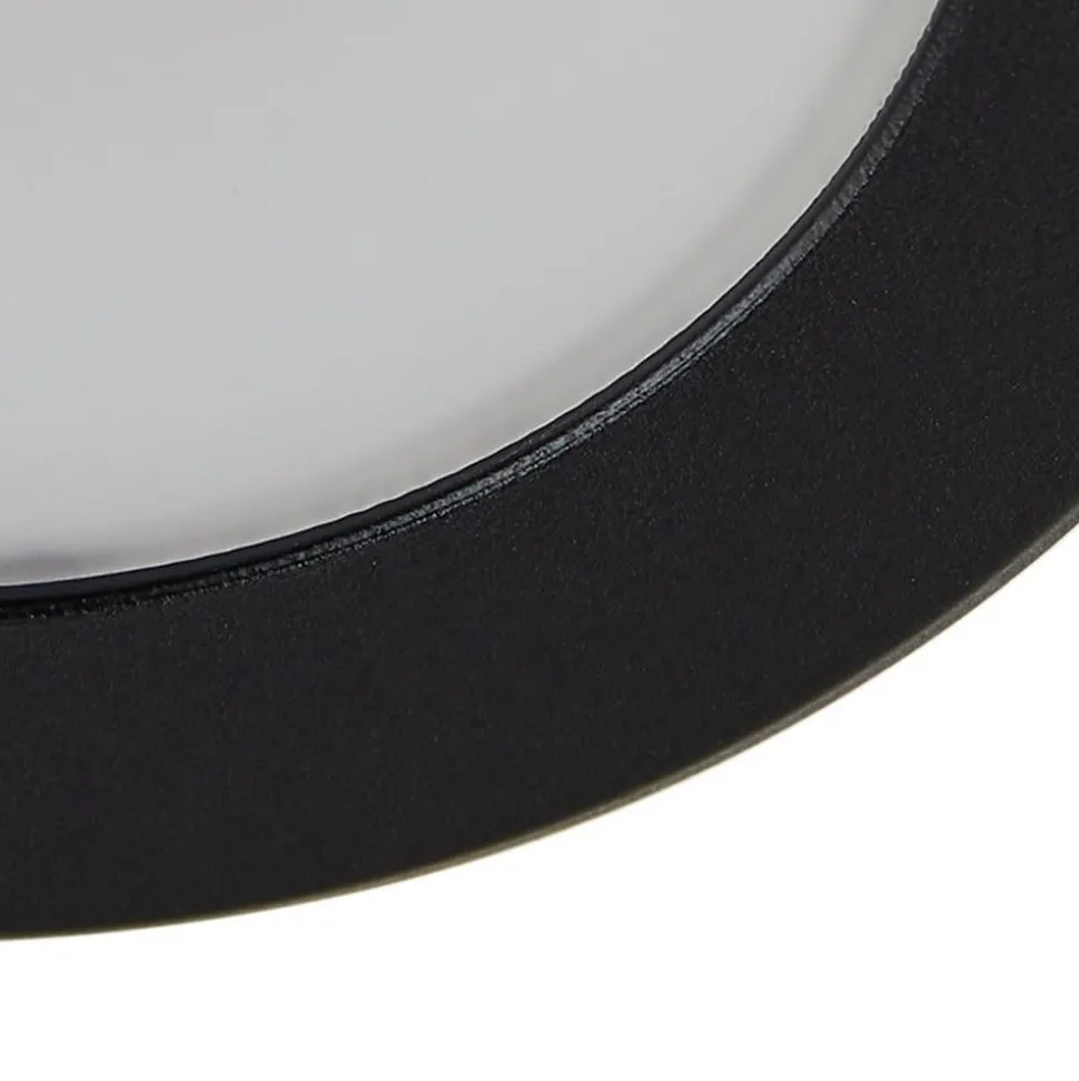 Prios LED-indbygningsspot Rida, sort, Ø 10 cm, CCT, IP44